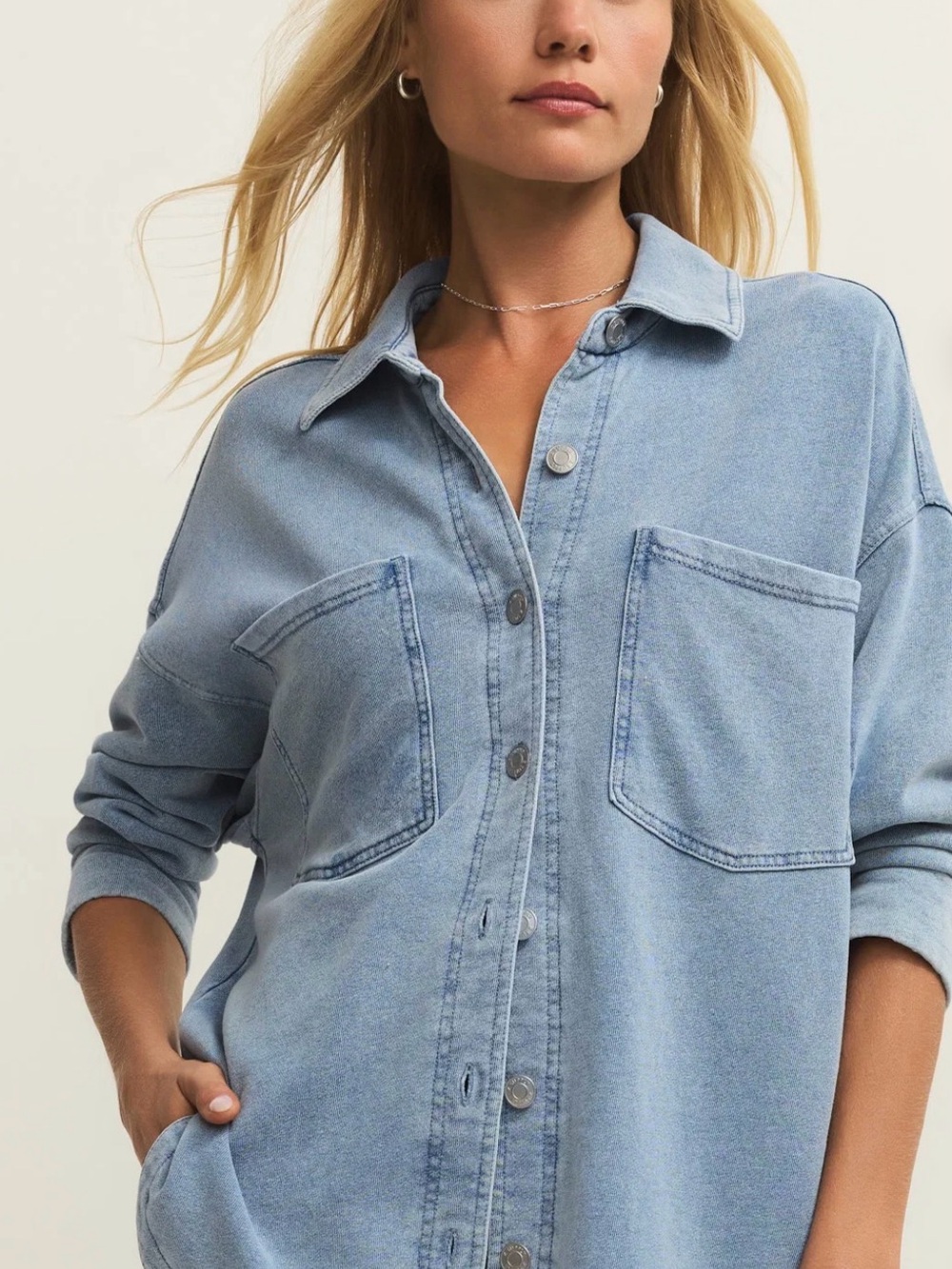 A Supply All Day Knit Denim Jacket NWT Small